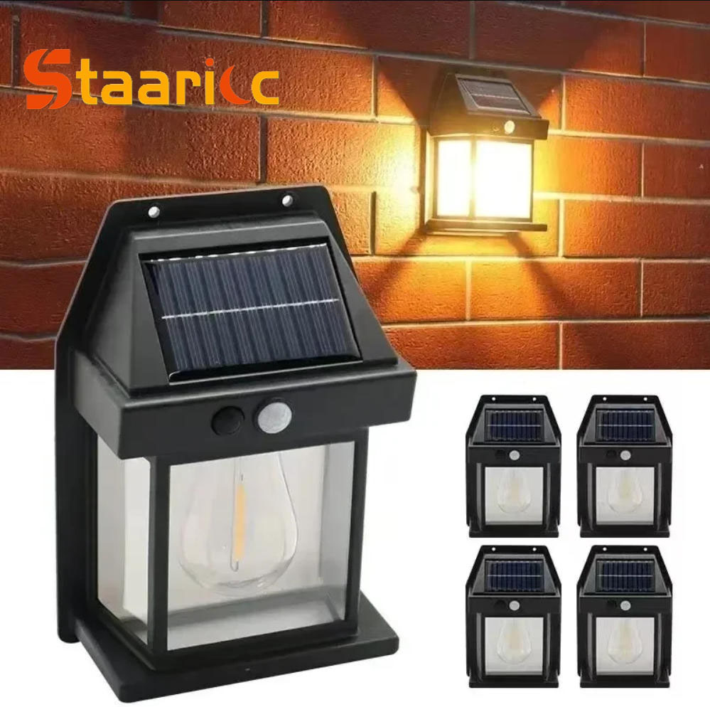 Outdoor Lighting On House - Zewnętrzna solarna lampa ścienna z wolframowym