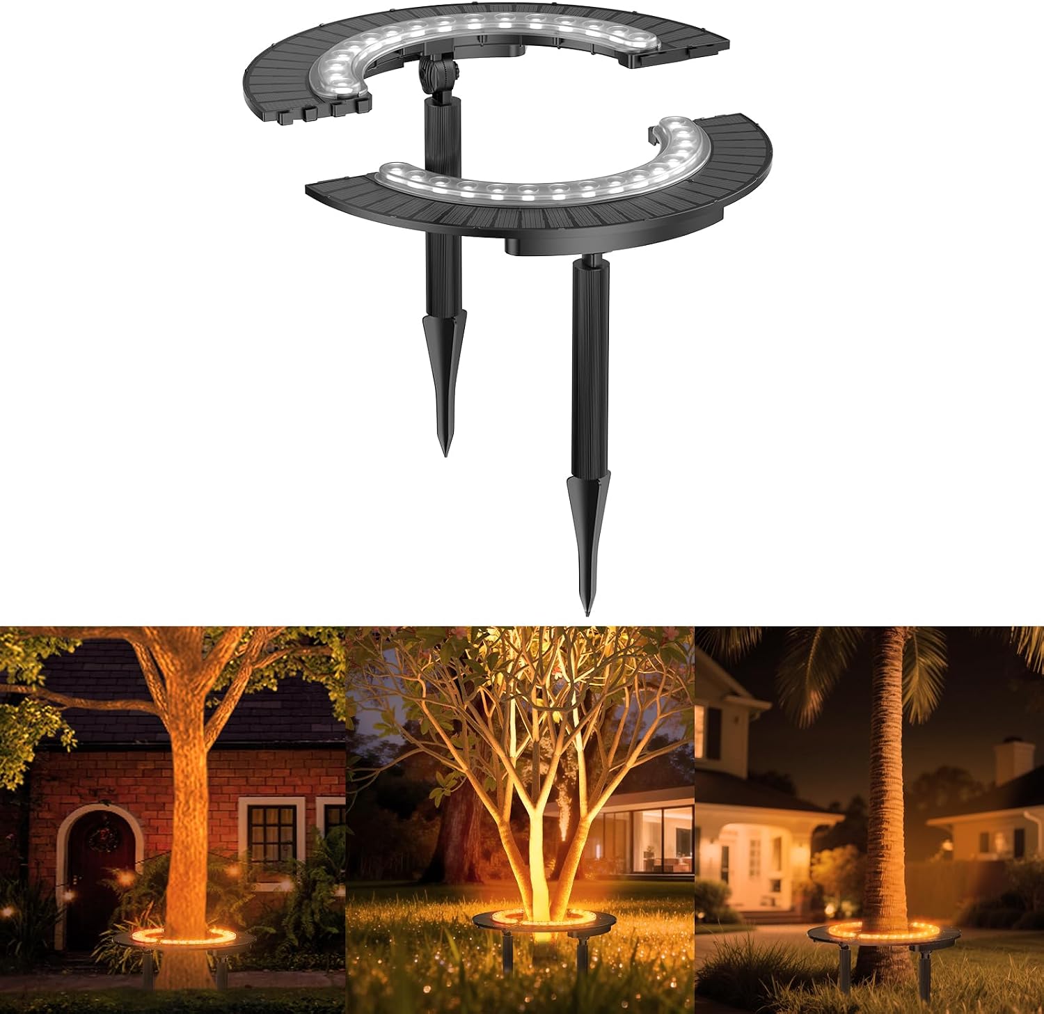 Outdoor Lighting Wireless - Solarna lampa palmowa bezprzewodowa, ciepła biała,